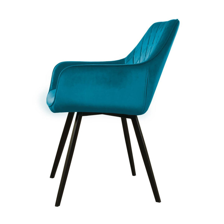 Chaise de Salle à Manger Velours Bleu Moderne | NOVA - Designix