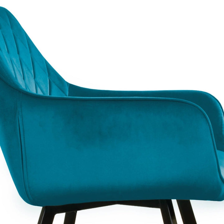 Chaise de Salle à Manger Velours Bleu Moderne | NOVA - Designix