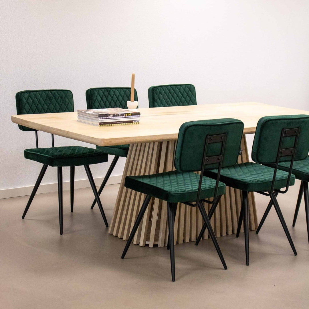 Chaise de Salle à Manger Velours Capitonné Chic Rétro | LUMI - Designix