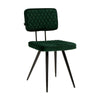 Chaise de salle à manger velours capitonné rétro | NOVA