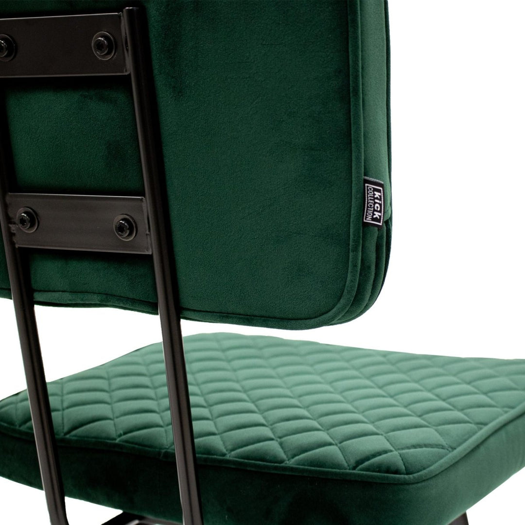 Chaise de salle à manger velours capitonné rétro | NOVA - Designix