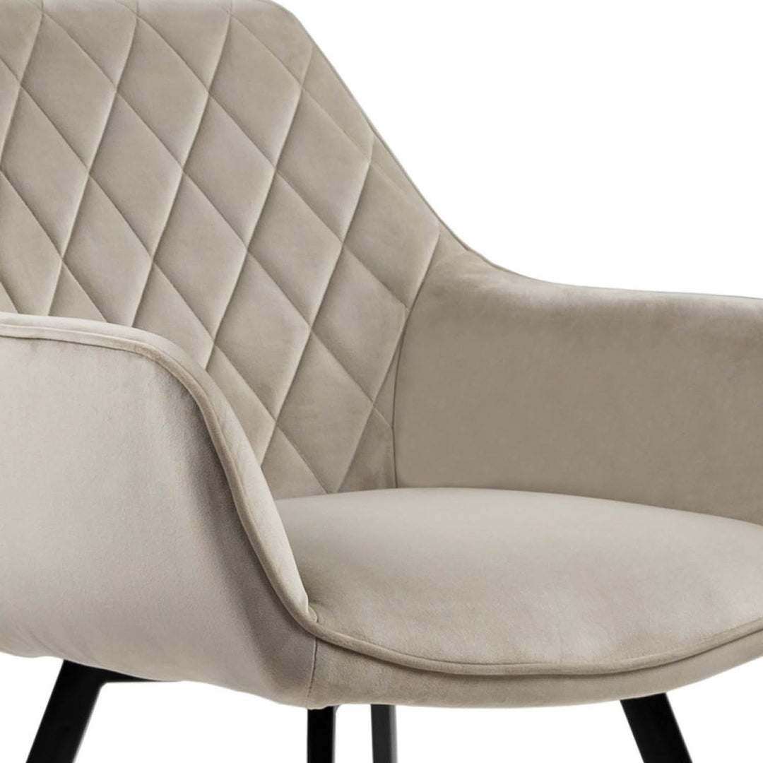 Chaise de Salle à Manger Velours Champagne Confort Design Moderne Durable | VELA - Designix