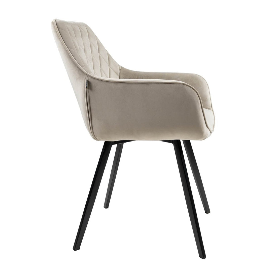 Chaise de Salle à Manger Velours Champagne Confort Design Moderne Durable | VELA - Designix