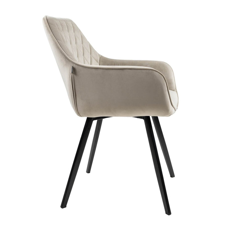 Chaise de Salle à Manger Velours Champagne Confort Design Moderne Durable | VELA - Designix