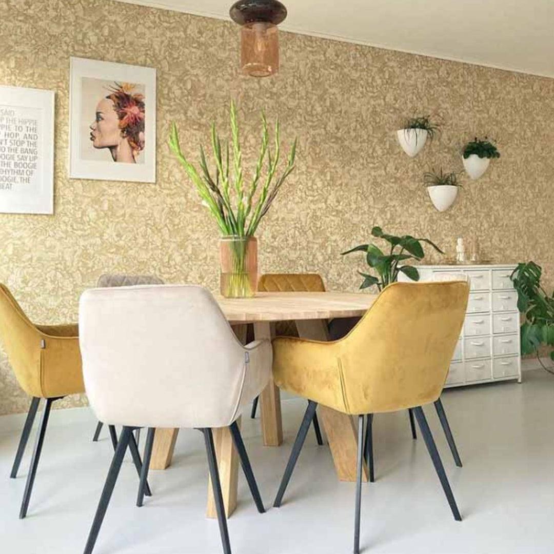 Chaise de Salle à Manger Velours Champagne Confort Design Moderne Durable | VELA - Designix