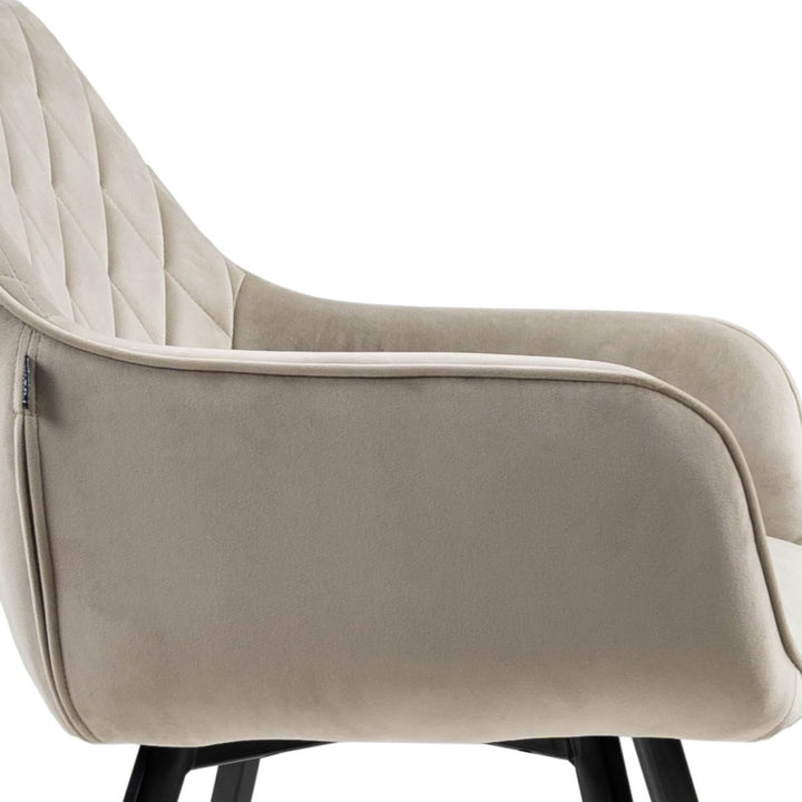 Chaise de Salle à Manger Velours Champagne Confort Design Moderne Durable | VELA - Designix