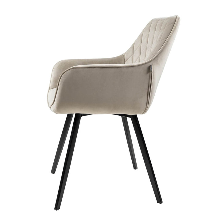 Chaise de Salle à Manger Velours Champagne Confort Design Moderne Durable | VELA - Designix