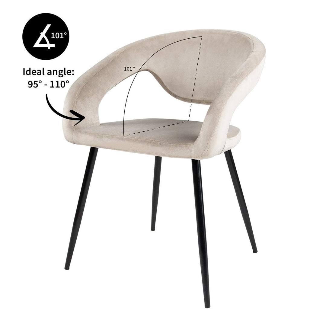 Chaise de Salle à Manger Velours Champagne Confortable | LUXA - Designix