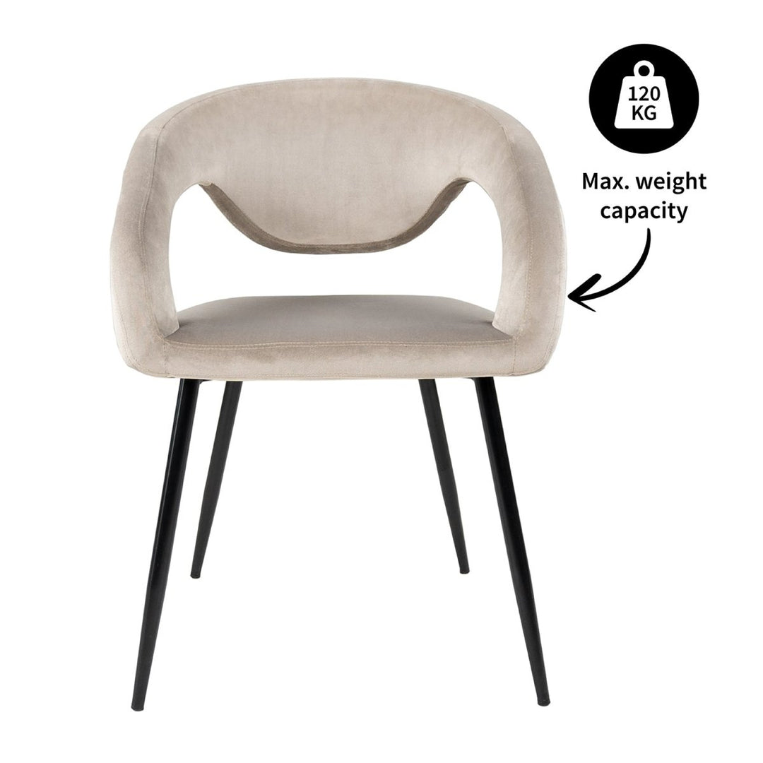 Chaise de Salle à Manger Velours Champagne Confortable | LUXA - Designix
