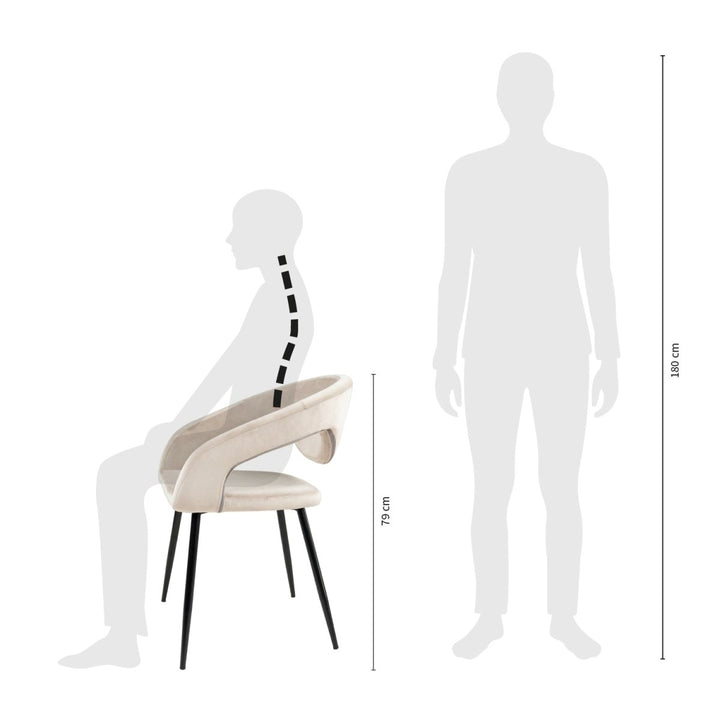 Chaise de Salle à Manger Velours Champagne Confortable | LUXA - Designix