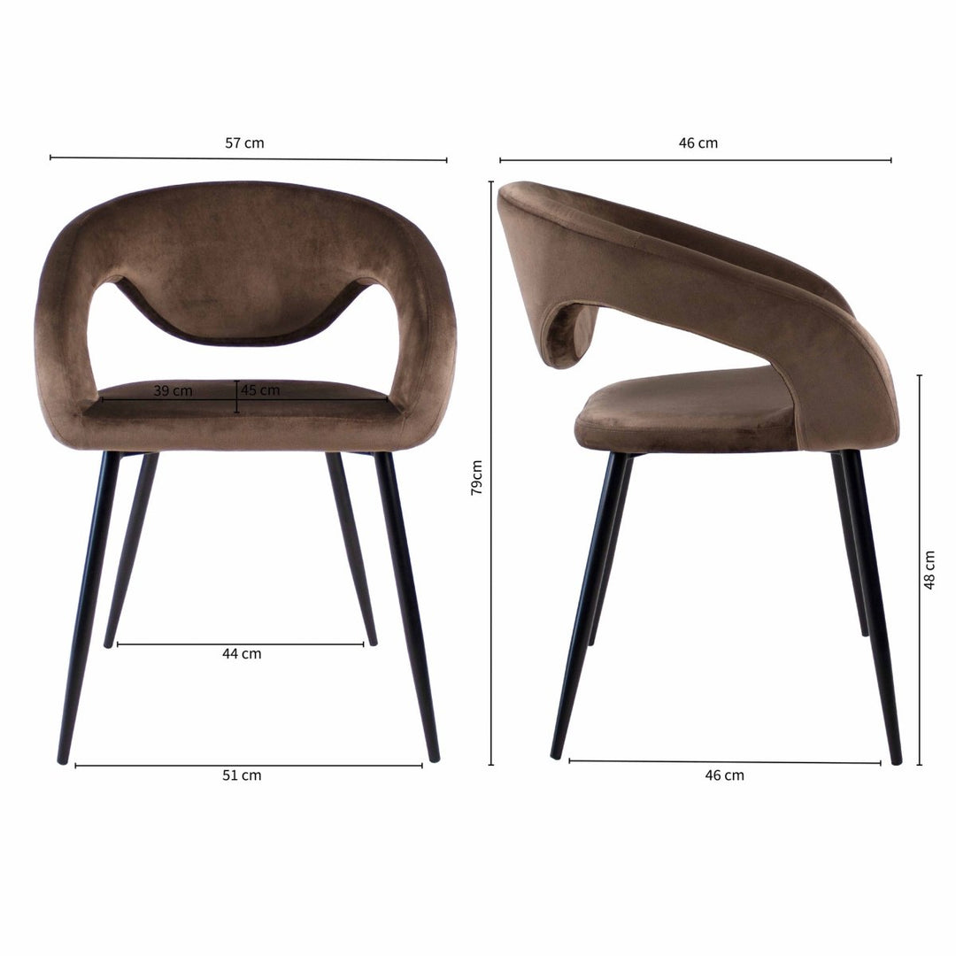 Chaise de Salle à Manger Velours Confort Design | NOVA - Designix