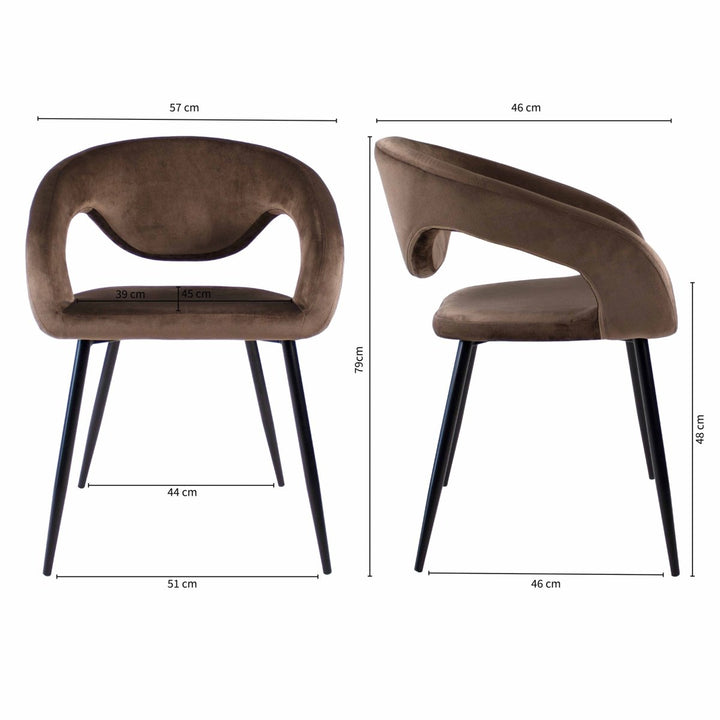 Chaise de Salle à Manger Velours Confort Design | NOVA - Designix