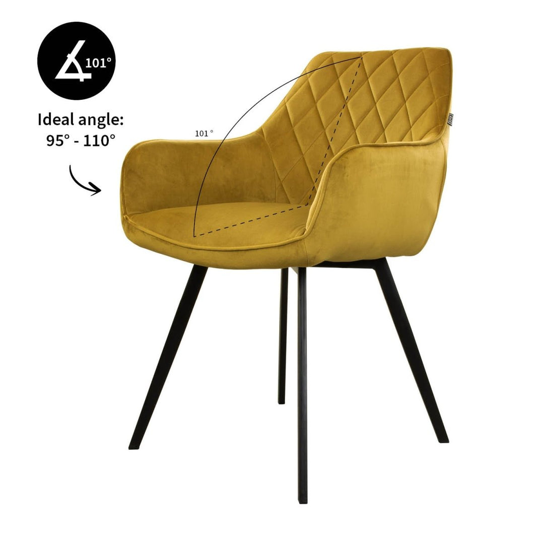 Chaise de Salle à Manger Velours Doré Moderne | LUXA - Designix