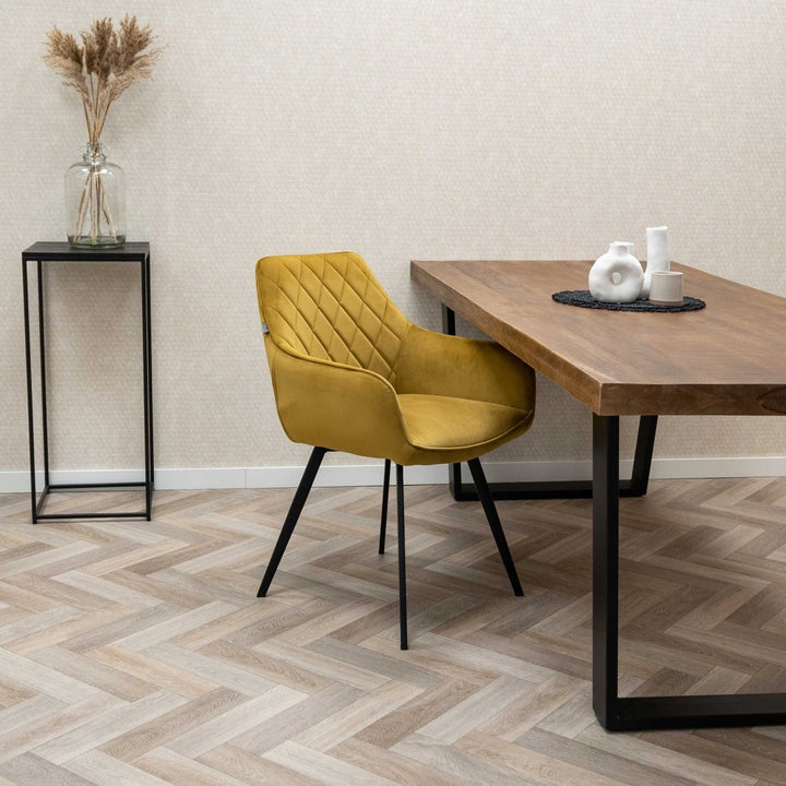 Chaise de Salle à Manger Velours Doré Moderne | LUXA - Designix