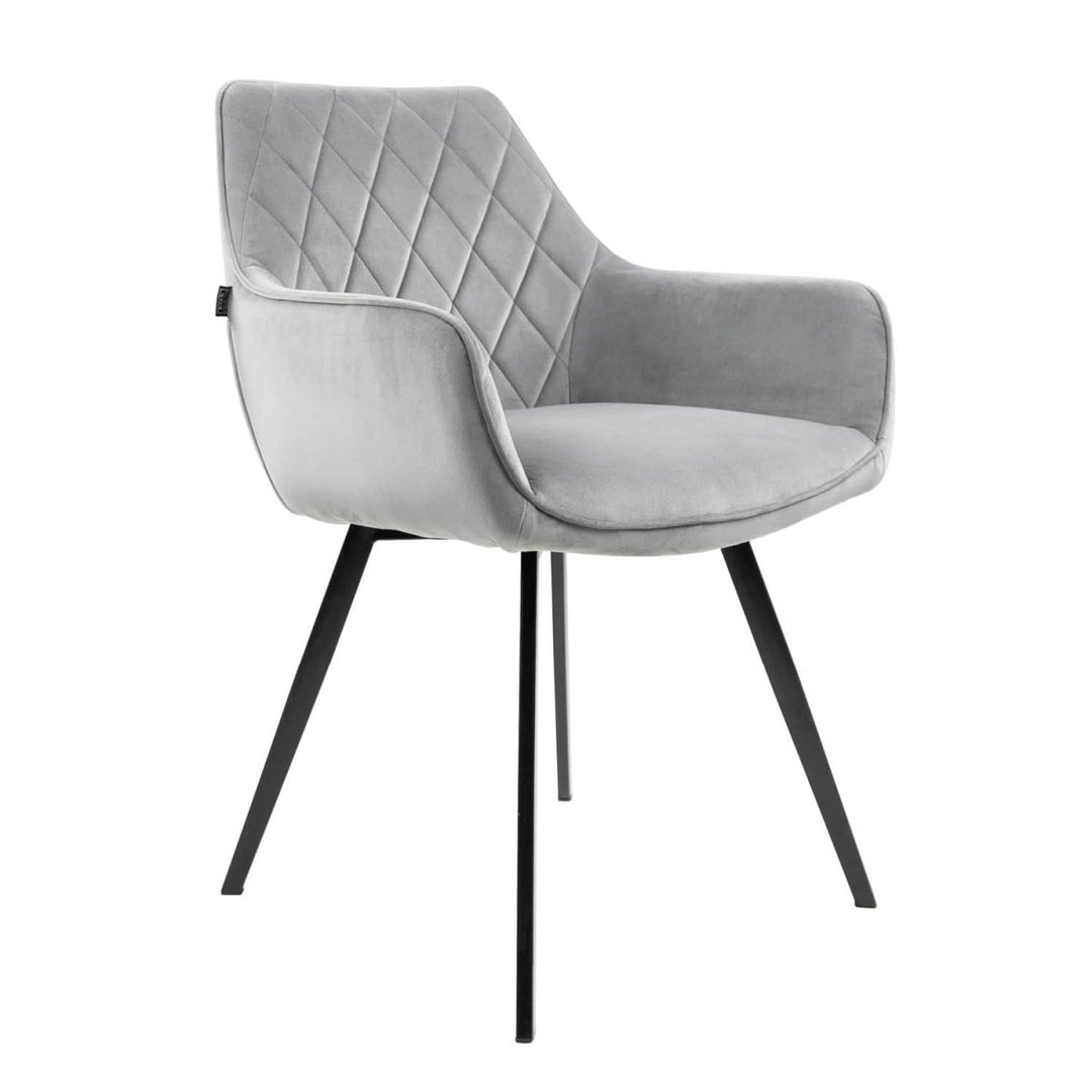 Chaise De Salle À Manger Velours Gris Confort Ergonomique Design Moderne | Weni - Designix