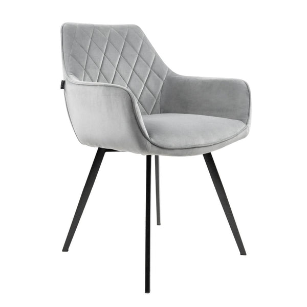 Chaise De Salle À Manger Velours Gris Confort Ergonomique Design Moderne | Weni
