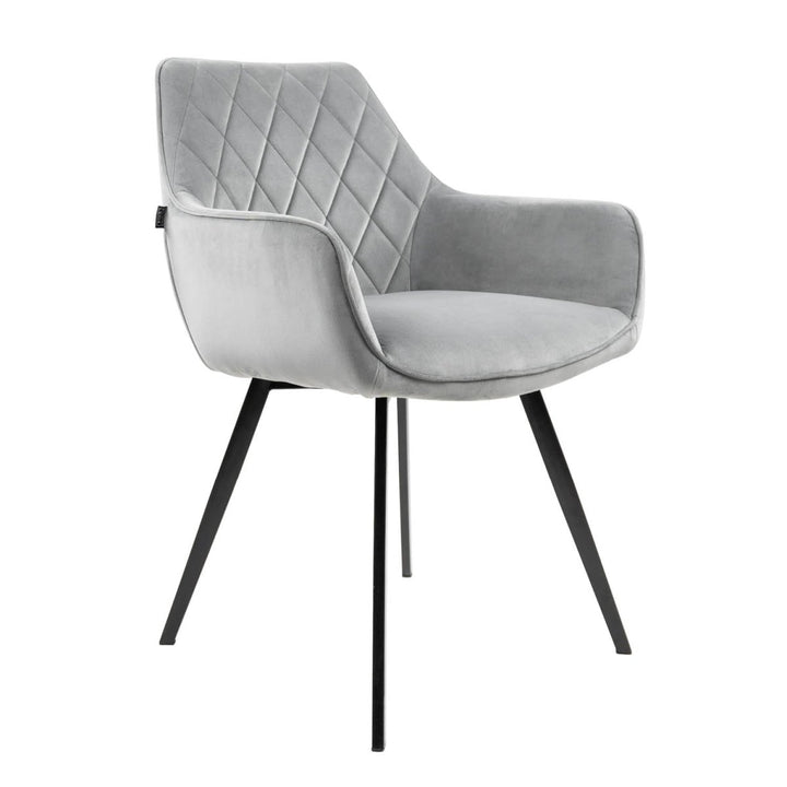 Chaise De Salle À Manger Velours Gris Confort Ergonomique Design Moderne | Weni - Designix