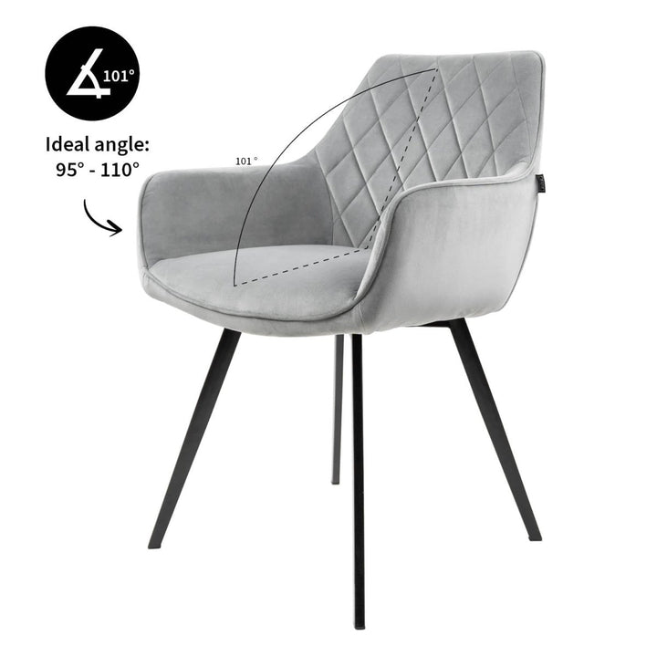 Chaise De Salle À Manger Velours Gris Confort Ergonomique Design Moderne | Weni - Designix