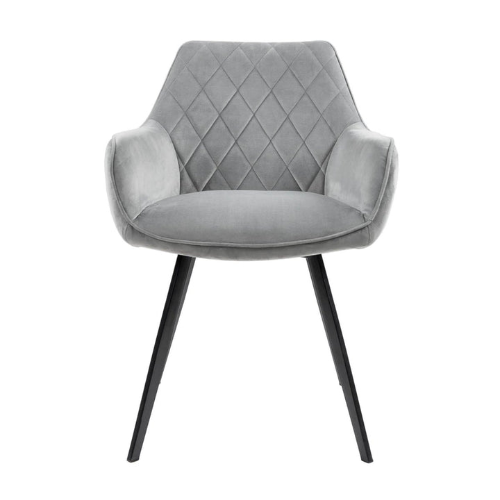 Chaise De Salle À Manger Velours Gris Confort Ergonomique Design Moderne | Weni - Designix