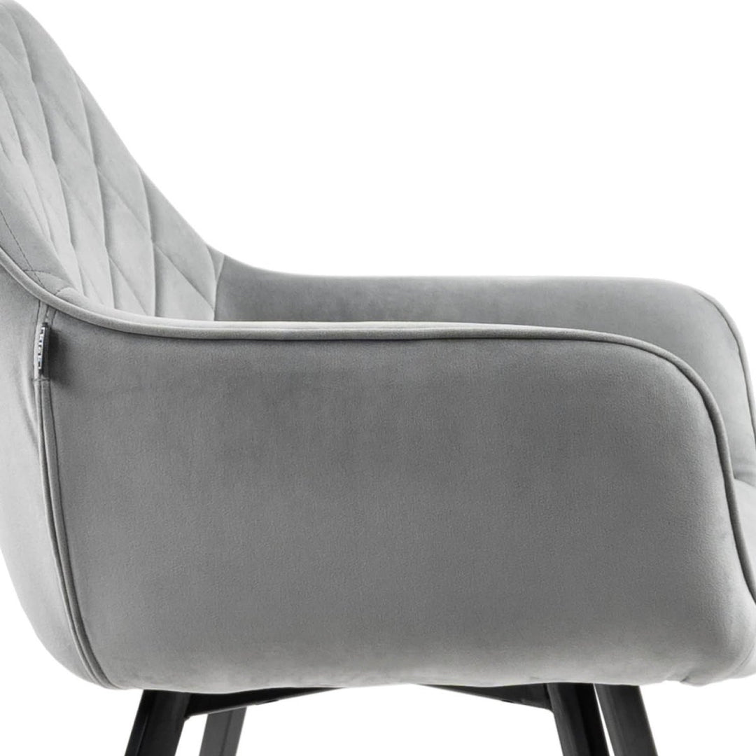 Chaise De Salle À Manger Velours Gris Confort Ergonomique Design Moderne | Weni - Designix