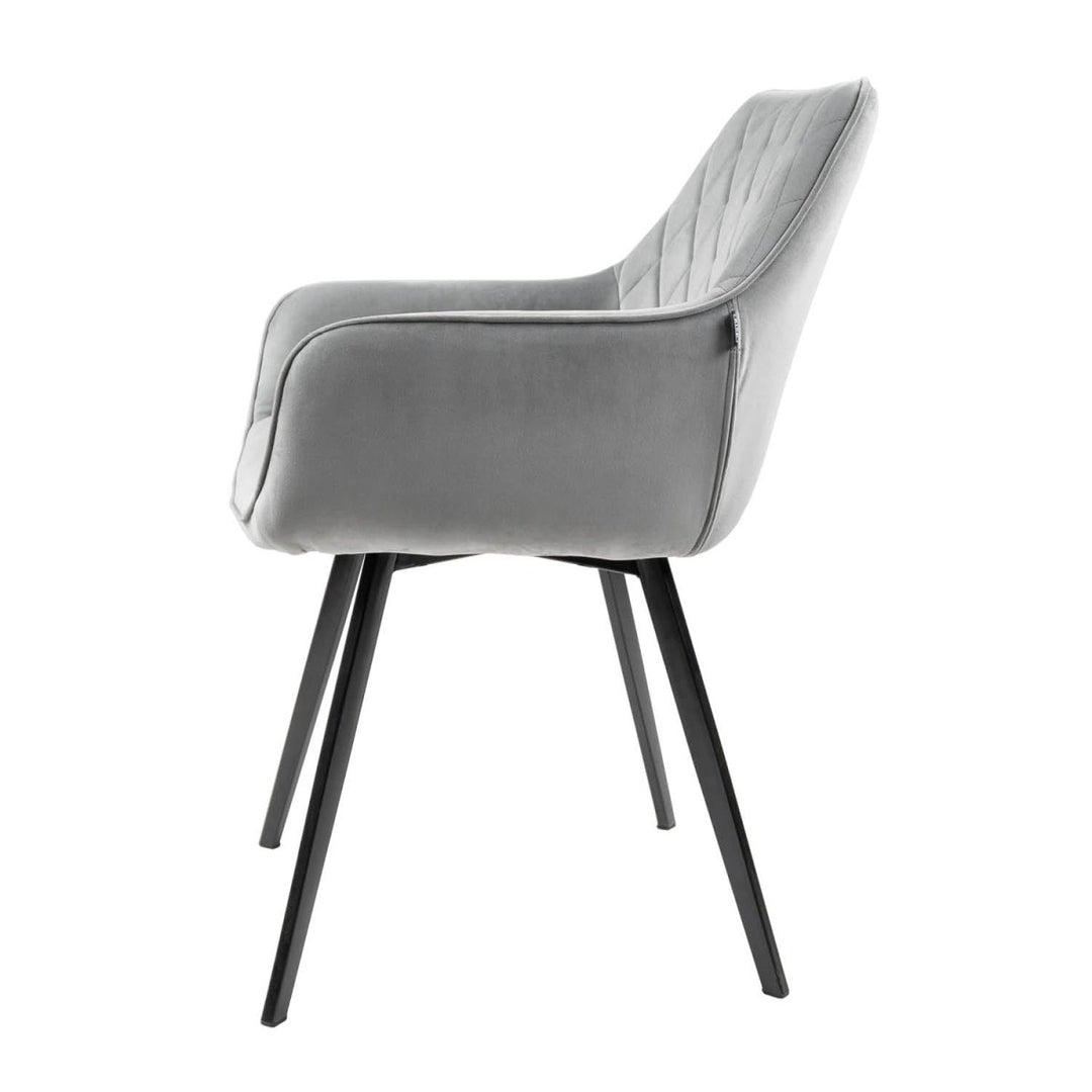 Chaise De Salle À Manger Velours Gris Confort Ergonomique Design Moderne | Weni - Designix