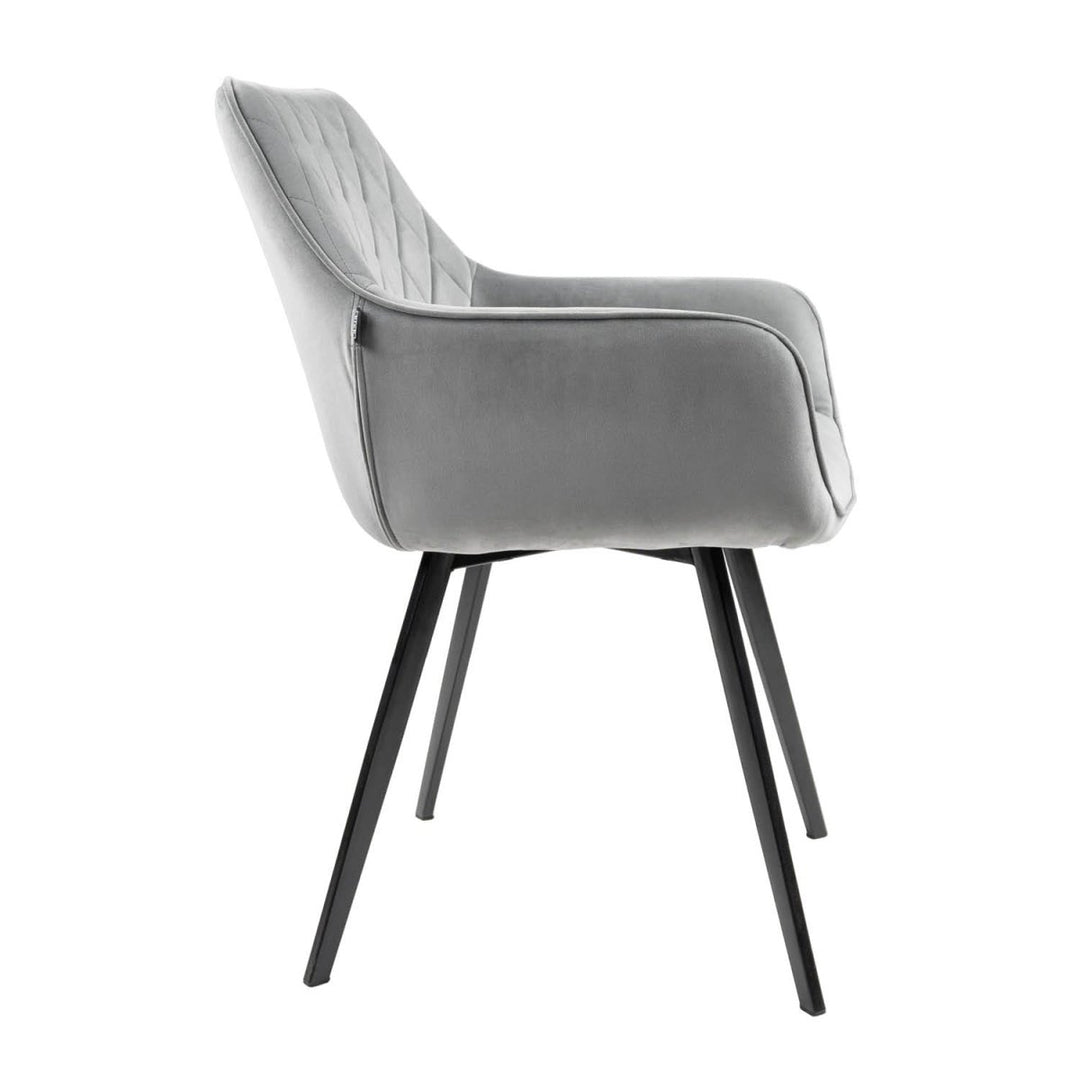 Chaise De Salle À Manger Velours Gris Confort Ergonomique Design Moderne | Weni - Designix