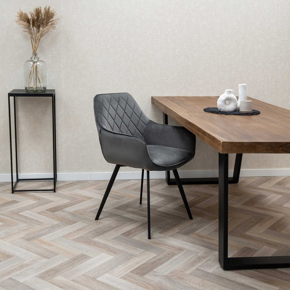 Chaise De Salle À Manger Velours Gris Foncé Ergonomique | LUXA - Designix