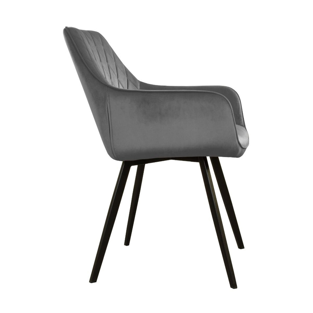 Chaise De Salle À Manger Velours Gris Foncé Ergonomique | LUXA - Designix