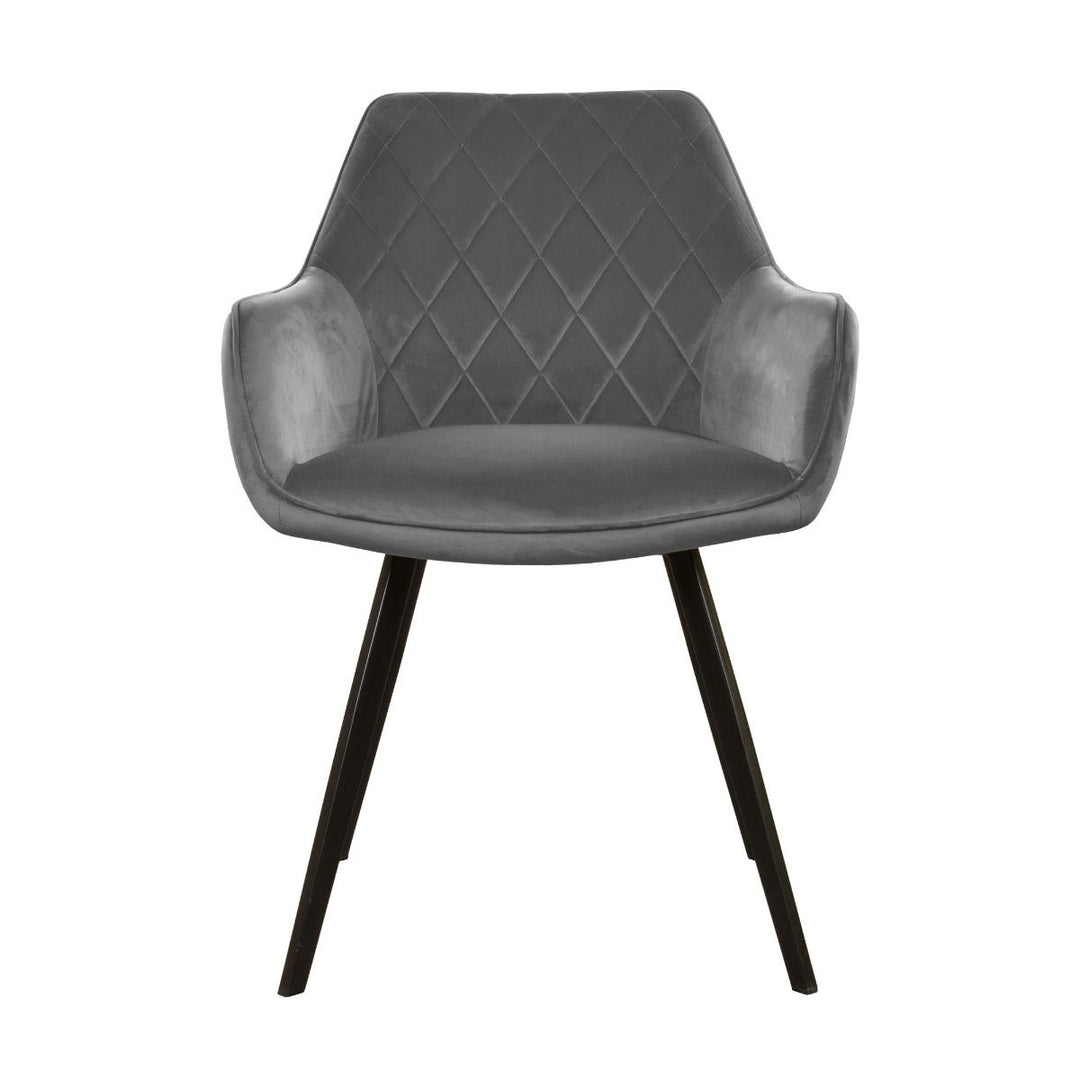 Chaise De Salle À Manger Velours Gris Foncé Ergonomique | LUXA - Designix