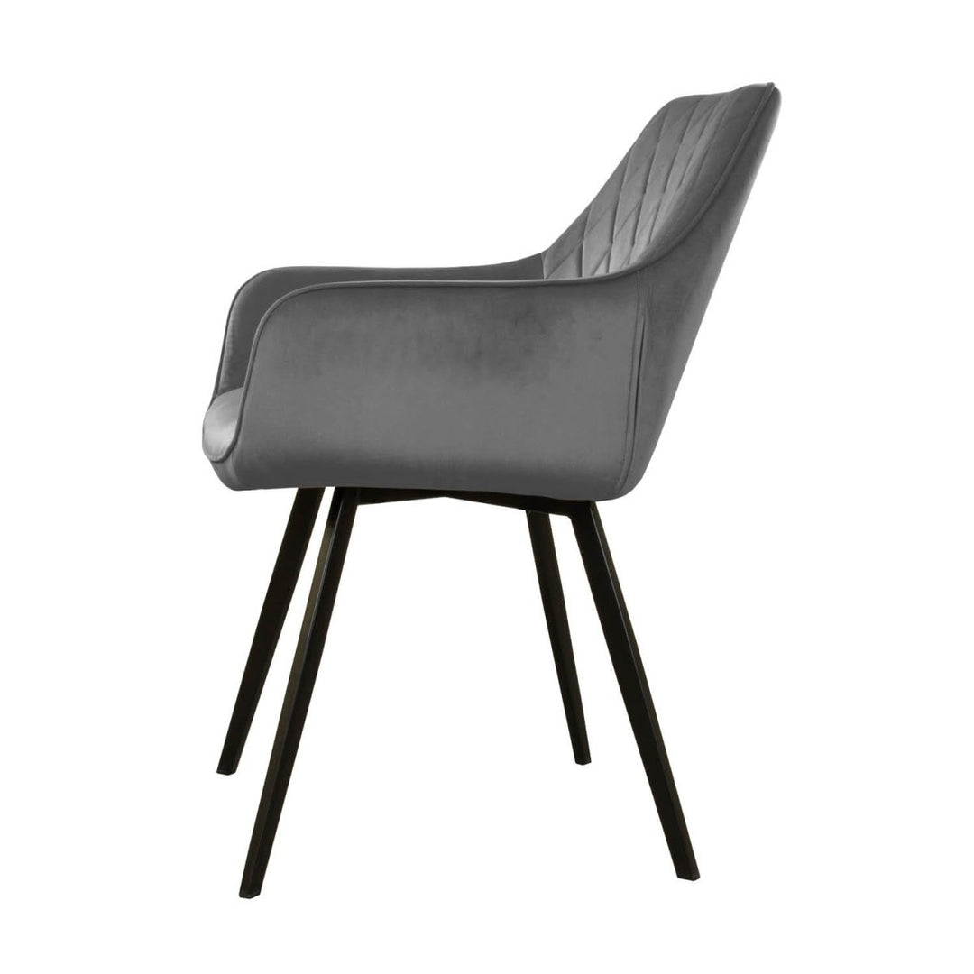 Chaise De Salle À Manger Velours Gris Foncé Ergonomique | LUXA - Designix
