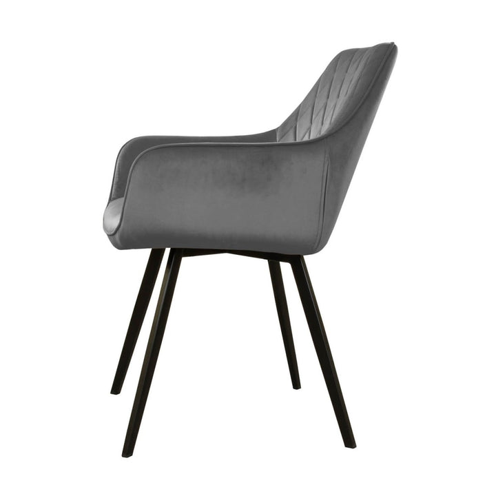Chaise De Salle À Manger Velours Gris Foncé Ergonomique | LUXA - Designix