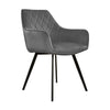 Chaise De Salle À Manger Velours Gris Foncé Ergonomique | LUXA