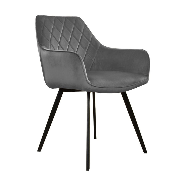 Chaise De Salle À Manger Velours Gris Foncé Ergonomique | LUXA - Designix