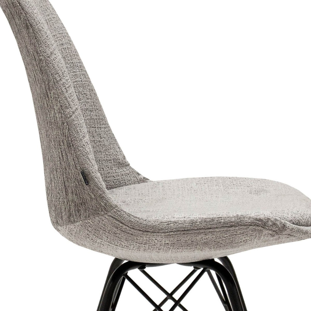 Chaise de Salle à Manger Velours Gris Luxueux | NOVA - Designix