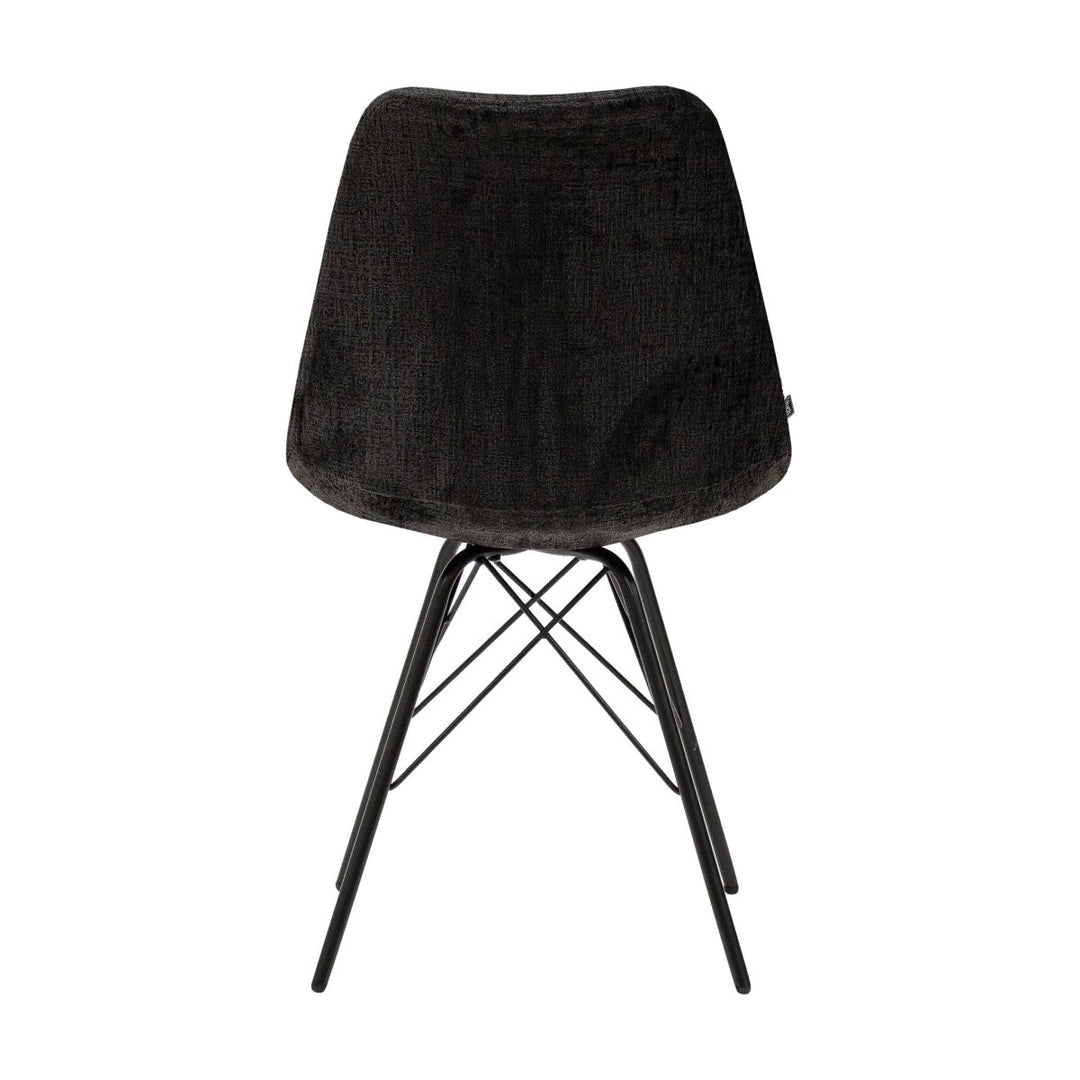 Chaise de salle à manger Velours Noir Design | LUXA - Designix