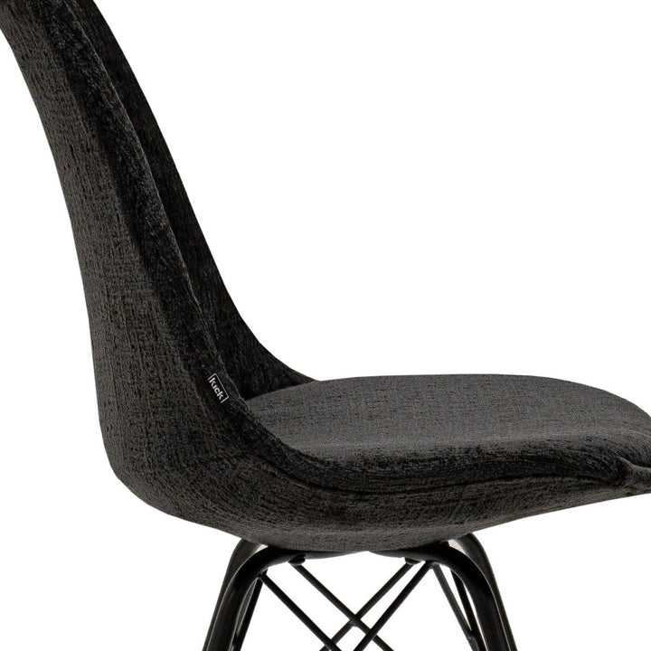 Chaise de salle à manger Velours Noir Design | LUXA - Designix