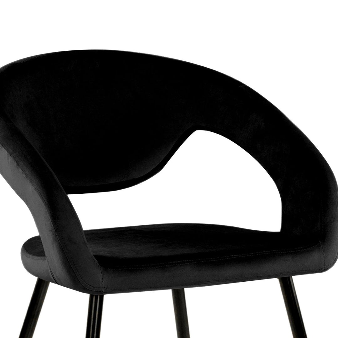 Chaise de Salle à Manger Velours Noir Ergonomique Confortable | NOVA - Designix