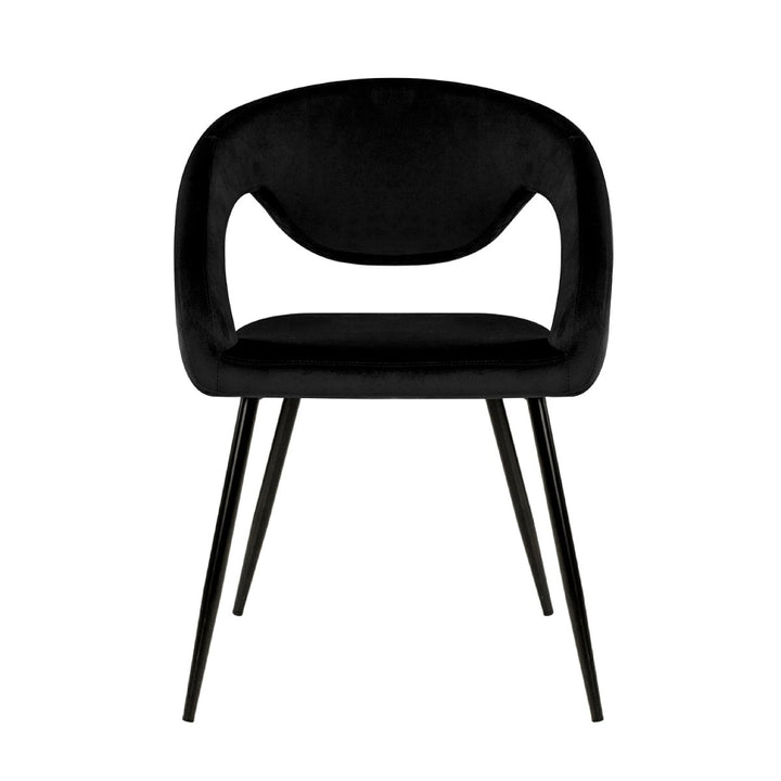 Chaise de Salle à Manger Velours Noir Ergonomique Confortable | NOVA - Designix