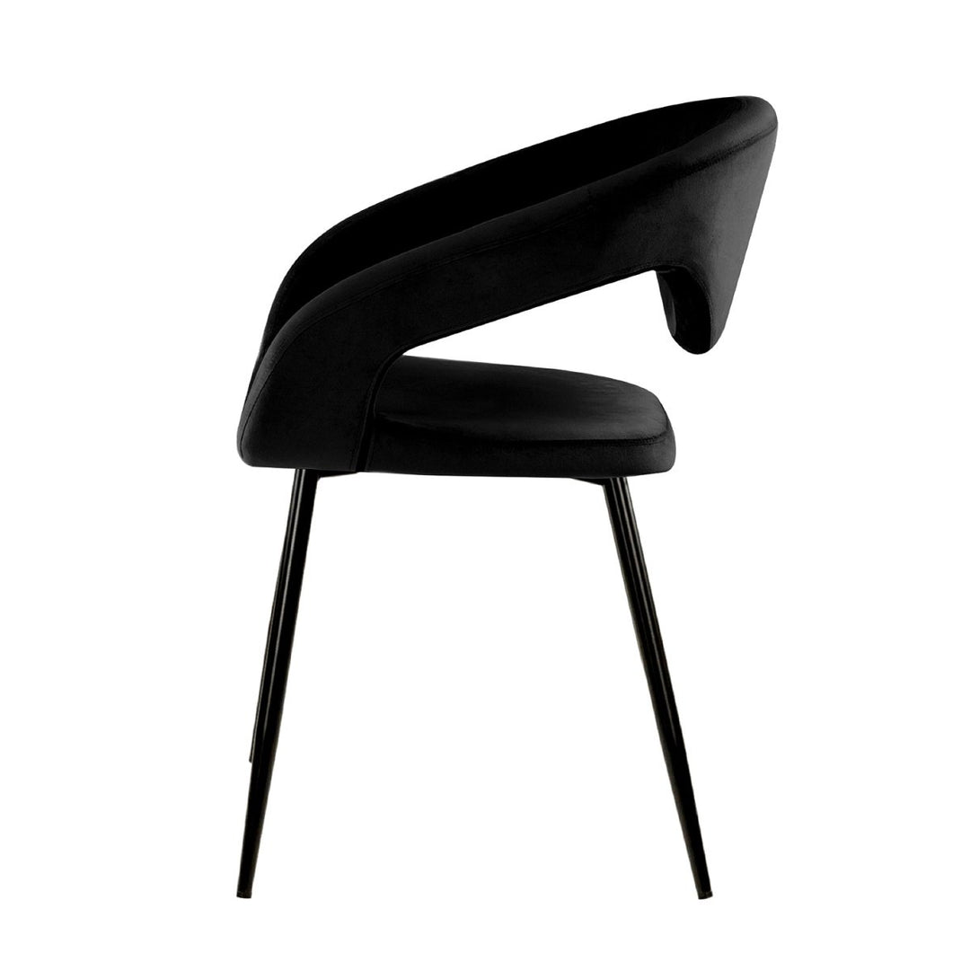 Chaise de Salle à Manger Velours Noir Ergonomique Confortable | NOVA - Designix