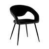 Chaise de Salle à Manger Velours Noir Ergonomique Confortable | NOVA