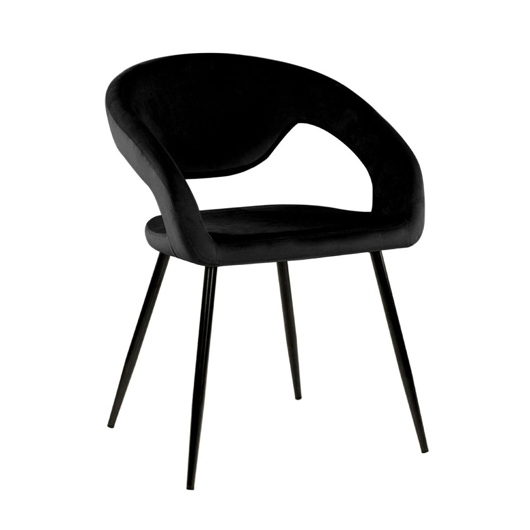 Chaise de Salle à Manger Velours Noir Ergonomique Confortable | NOVA - Designix