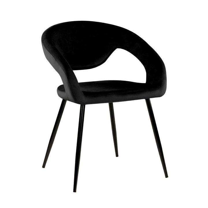 Chaise de Salle à Manger Velours Noir Ergonomique Confortable | NOVA - Designix