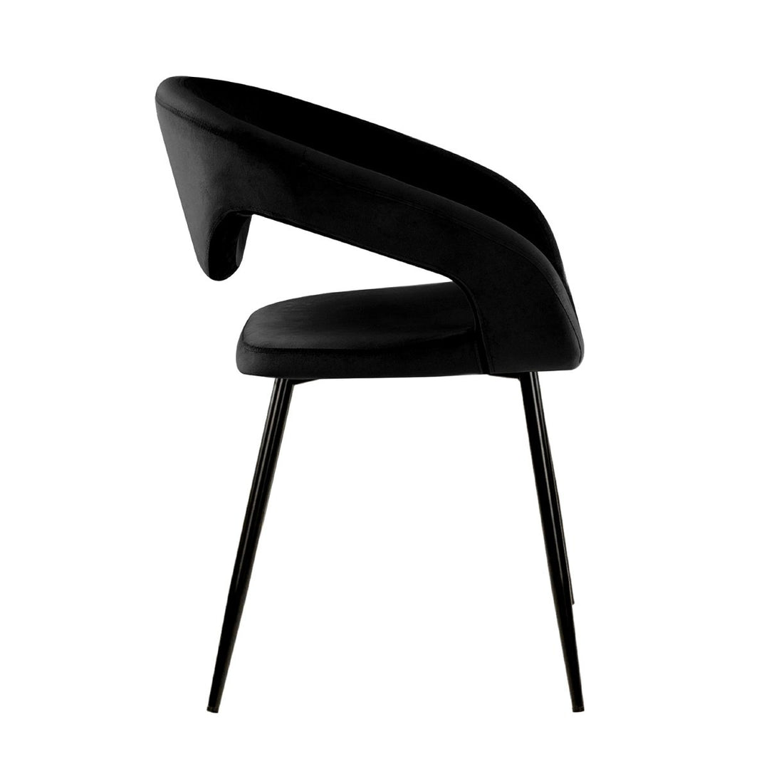 Chaise de Salle à Manger Velours Noir Ergonomique Confortable | NOVA - Designix
