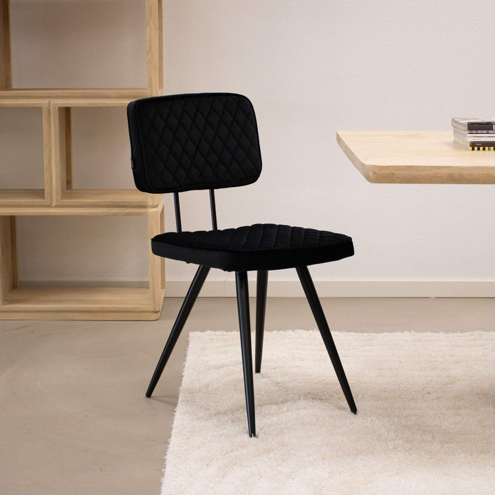 Chaise de salle à manger velours noir moderne confort et design | NOVA - Designix