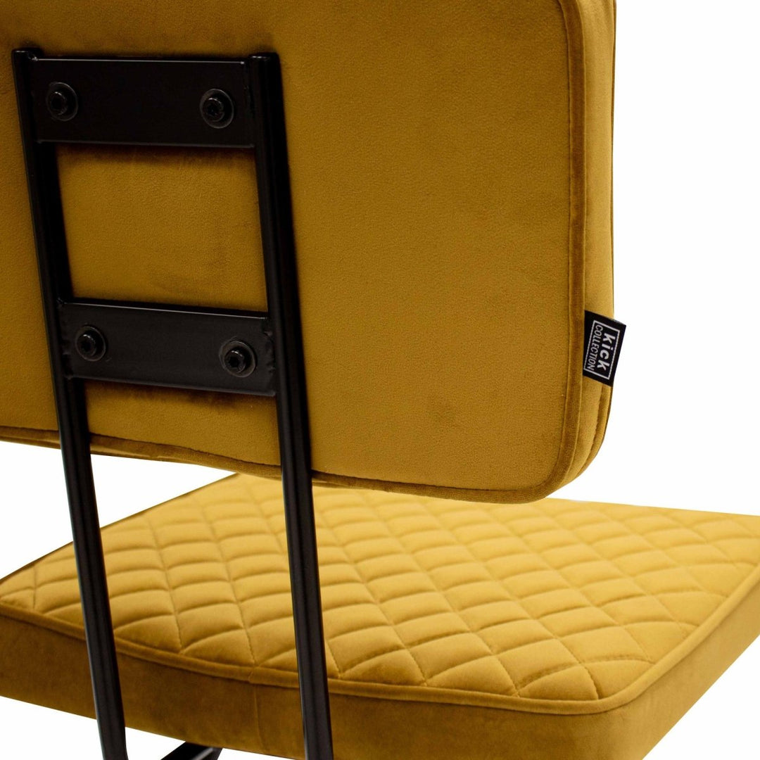 Chaise de salle à manger velours or diamant | LUXA - Designix