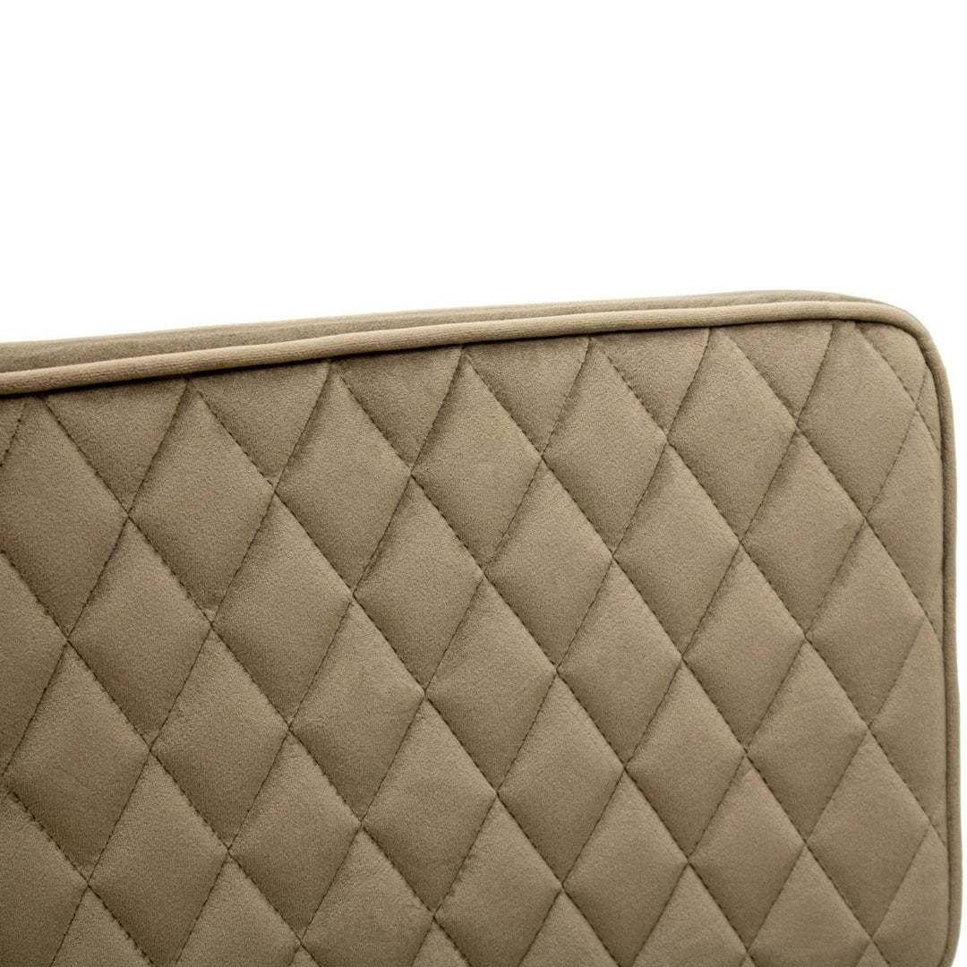 Chaise De Salle À Manger Velours Taupe Diamant Couture | LUMA - Designix