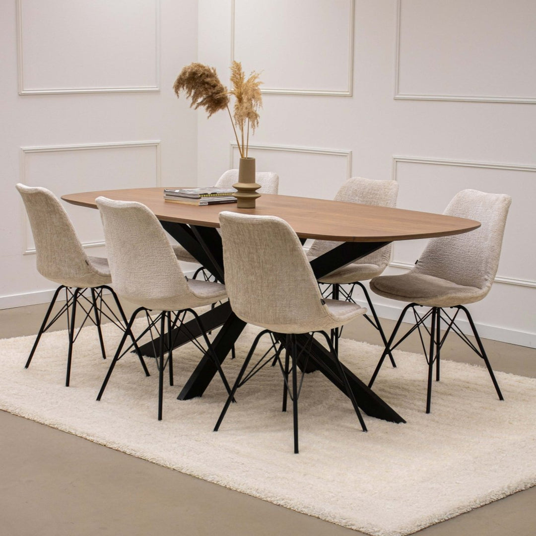 Chaise De Salle À Manger Velours Tissu Confort Moderne | Luma - Designix