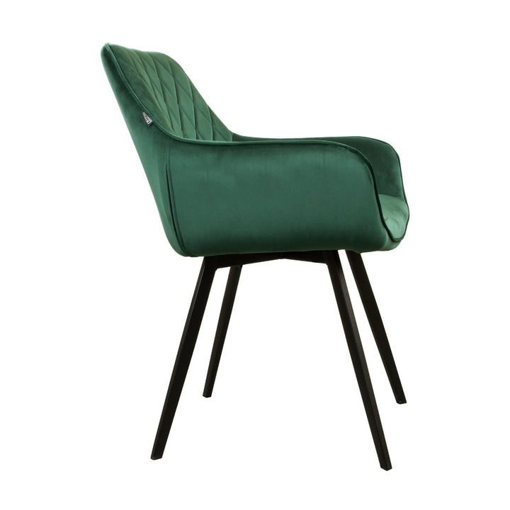 Chaise de Salle à Manger Velours Vert Foncé Karl | NOVA - Designix