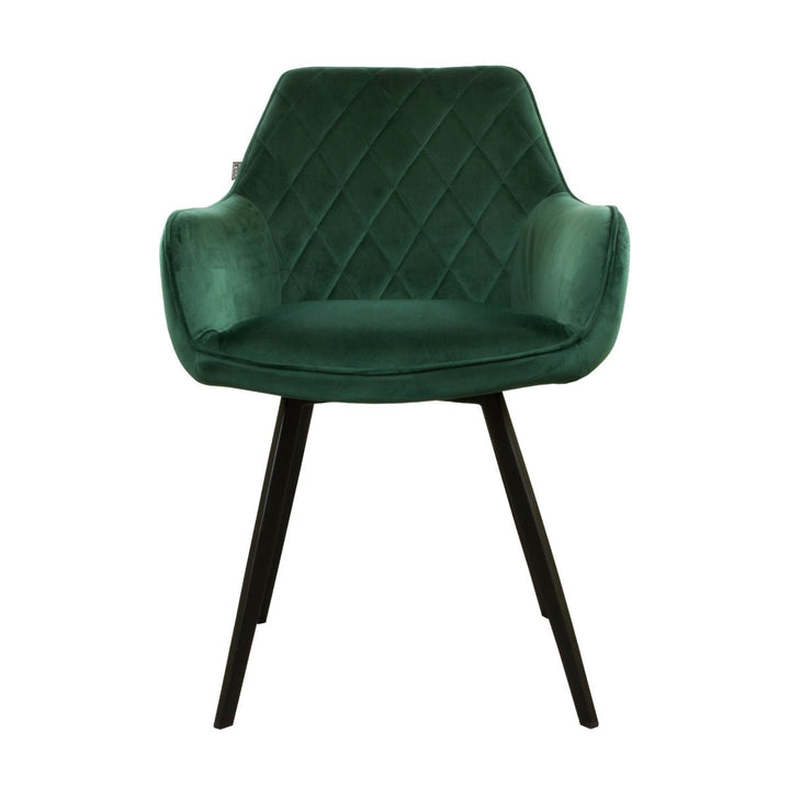 Chaise de Salle à Manger Velours Vert Foncé Karl | NOVA - Designix