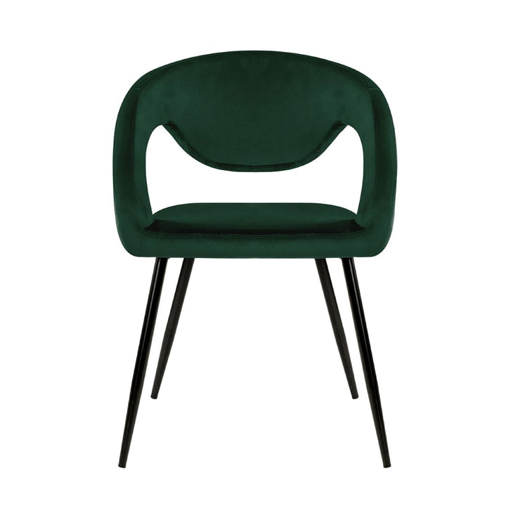 Chaise de Salle à Manger Velours Vert Foncé | LUNO - Designix